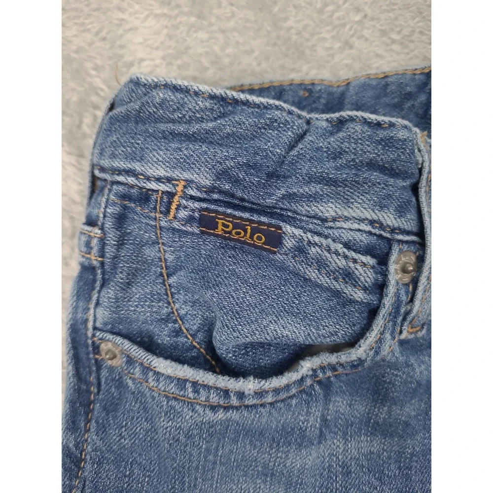 Polo Ralph Lauren Girls The Astor Slim Boyfriend Patchwork Denim Jeans - Size 7‎